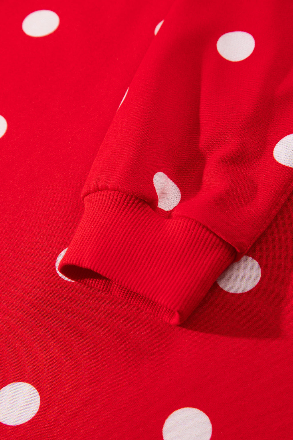 Red Polka Dot Raw Hem Relaxed Pullover Loose Skort Two Piece Set