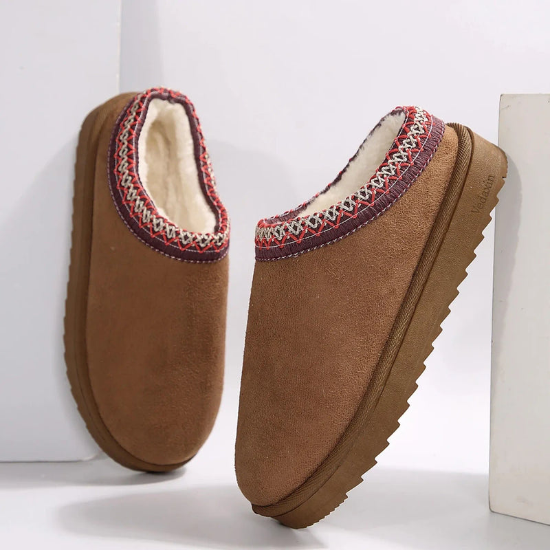 Stylish Suede Slip-On Winter Boots