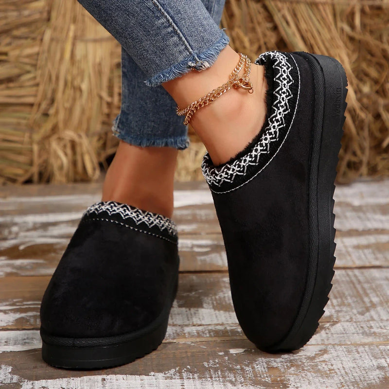 Stylish Suede Slip-On Winter Boots