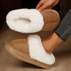 Plush Cuff Suede Slippers