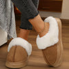 Plush Cuff Suede Slippers