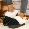 Plush Cuff Suede Slippers