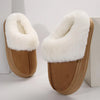 Plush Cuff Suede Slippers