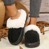 Plush Cuff Suede Slippers
