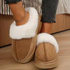 Plush Cuff Suede Slippers