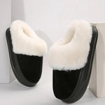Plush Cuff Suede Slippers
