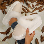 Plush Cuff Suede Slippers