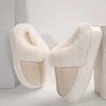 Plush Cuff Suede Slippers