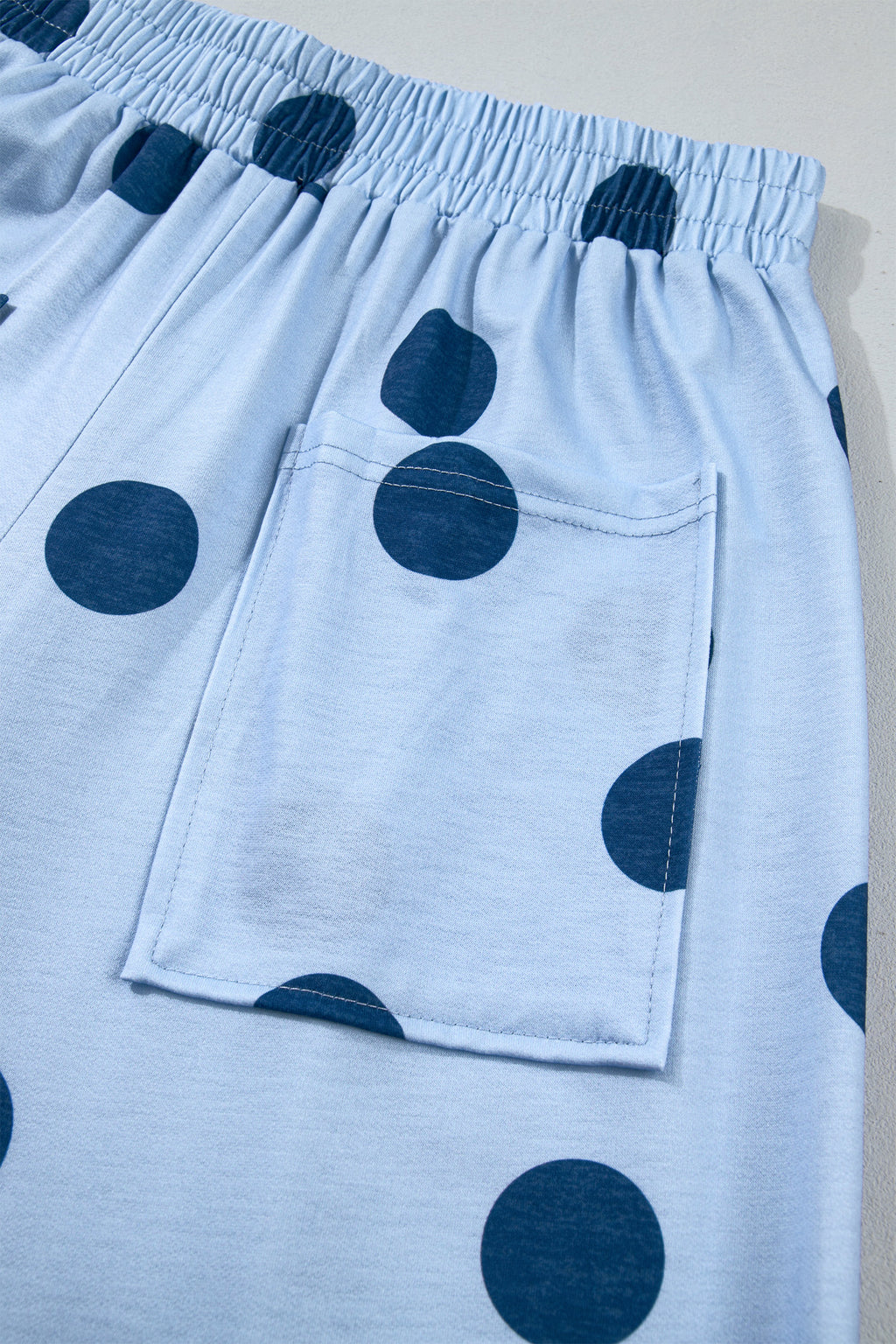 Khaki Polka Dot Wide Leg Elastic Waist Casual Pants