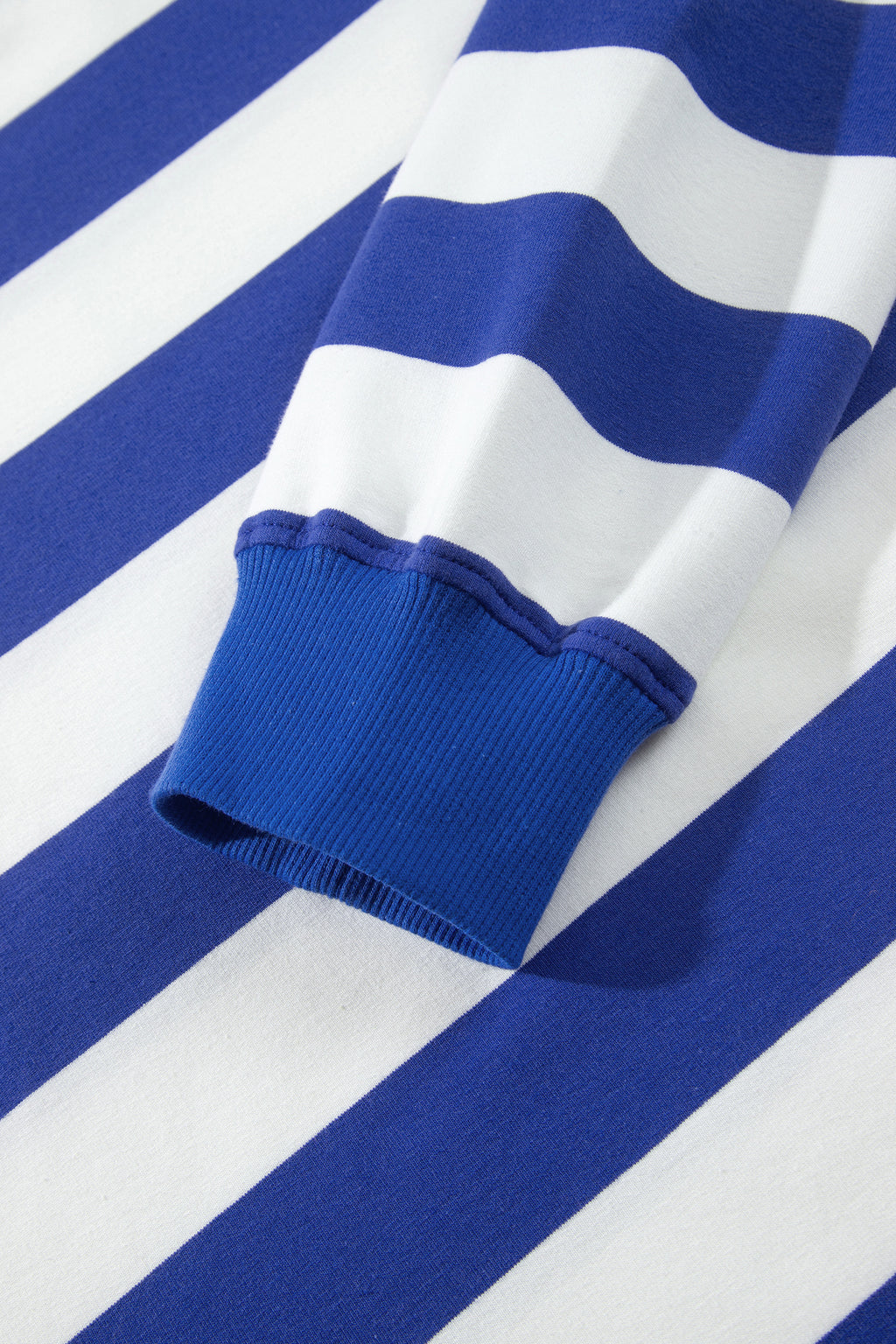 Brown Stripe Colorblock Mock Neck Relaxed Sweatshirt