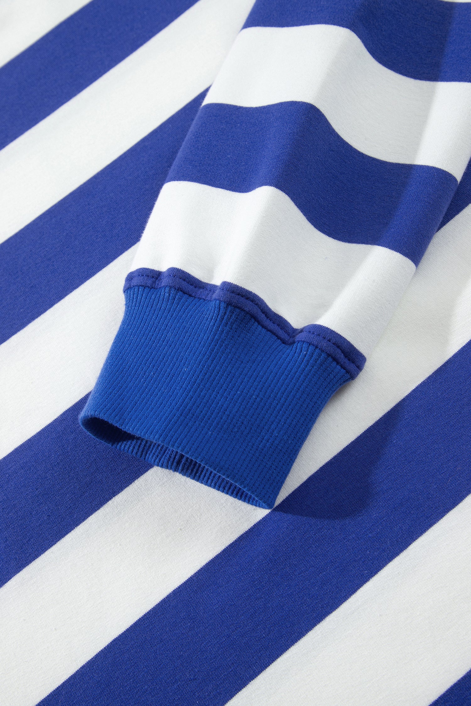 Brown Stripe Colorblock Mock Neck Relaxed Sweatshirt