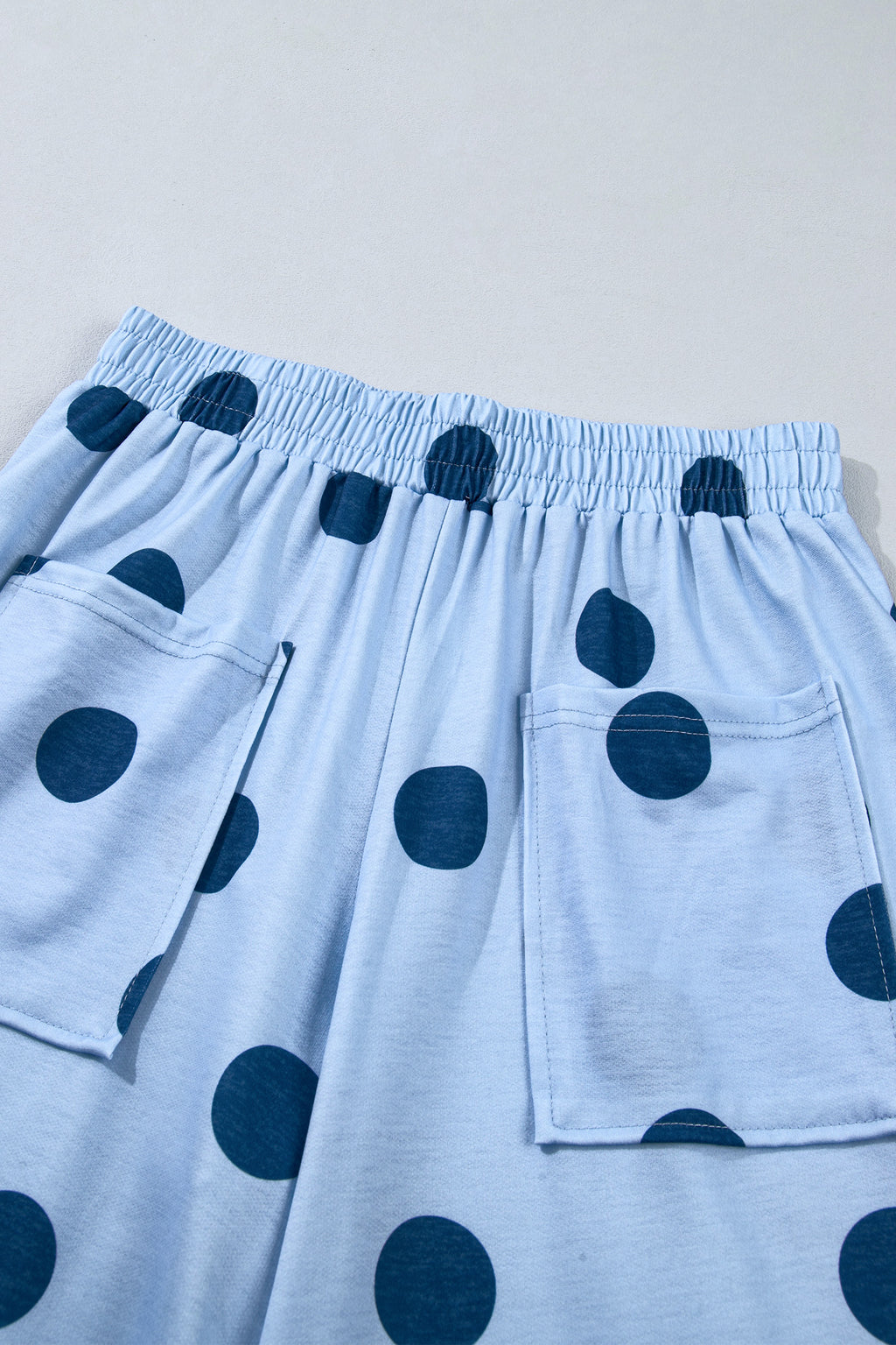 Khaki Polka Dot Wide Leg Elastic Waist Casual Pants