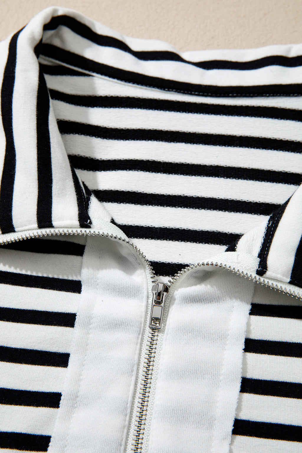 White Stripe Striped Colorblock V Neck Long Sleeve Shift Plus Size Blouse