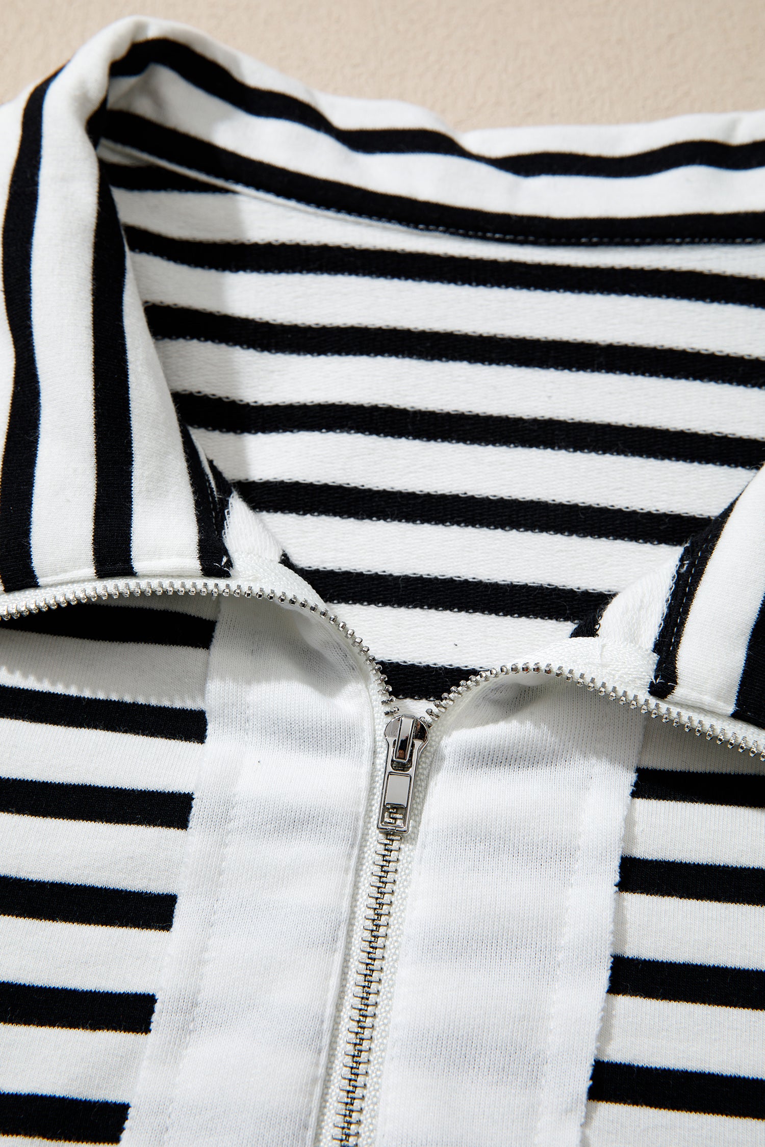 White Stripe Striped Colorblock V Neck Long Sleeve Shift Plus Size Blouse