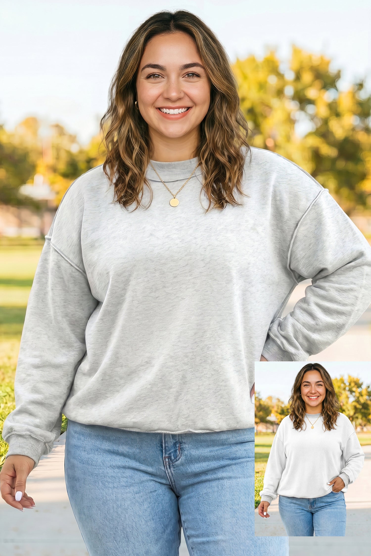 Bright Pink Exposed Seam Detail Reversible Double Wear Plus Size Sweatshirt