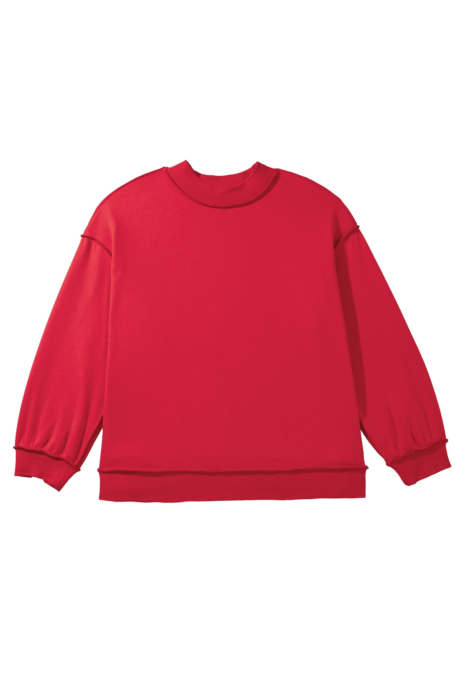 Bright Pink Exposed Seam Detail Reversible Double Wear Plus Size Sweatshirt