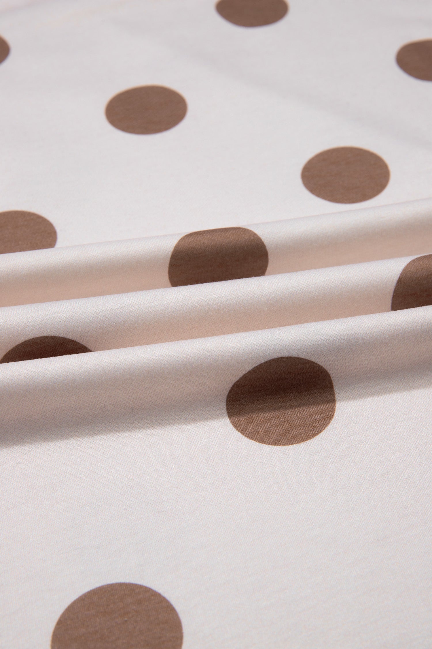 Khaki Polka Dot Wide Leg Elastic Waist Casual Pants