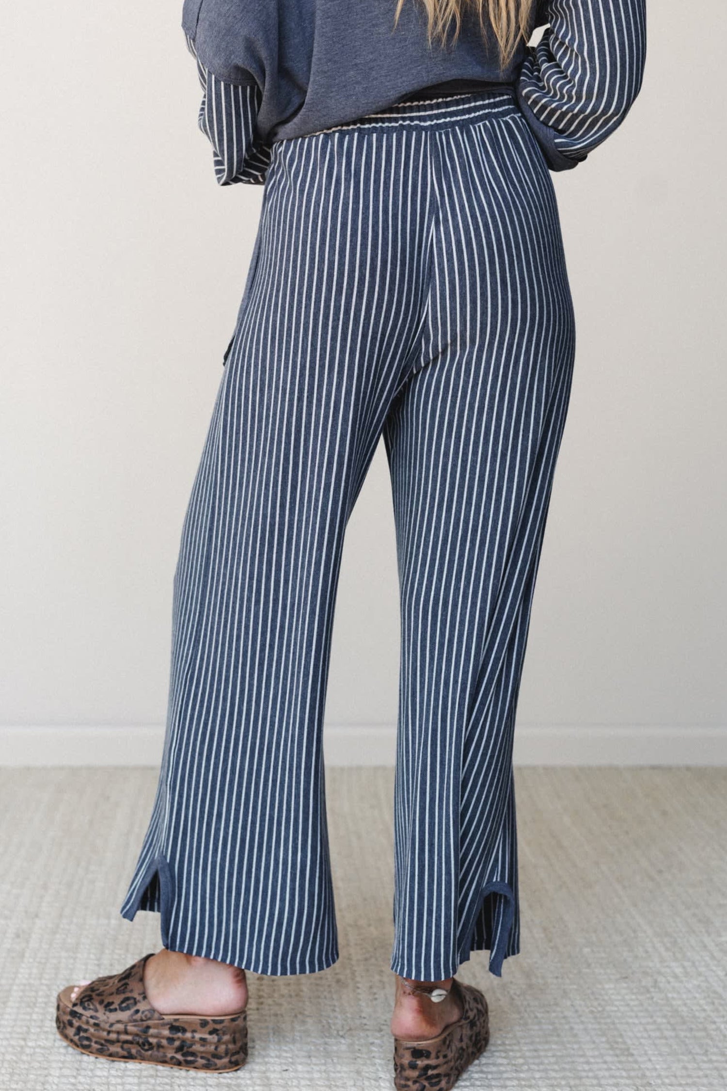 Real Teal Raw Seam Patchwork Long Sleeve Top Pocket Casual Pants 2pcs Set