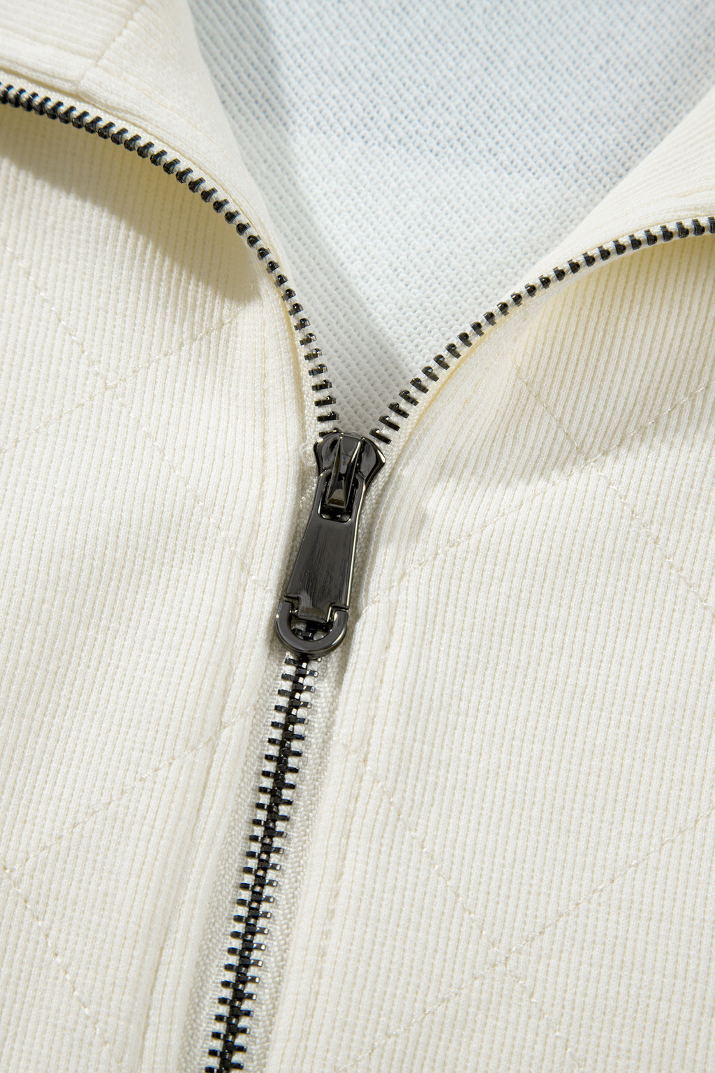 Green Stripe Plus Size Half Zipped Casual Sweatshirt