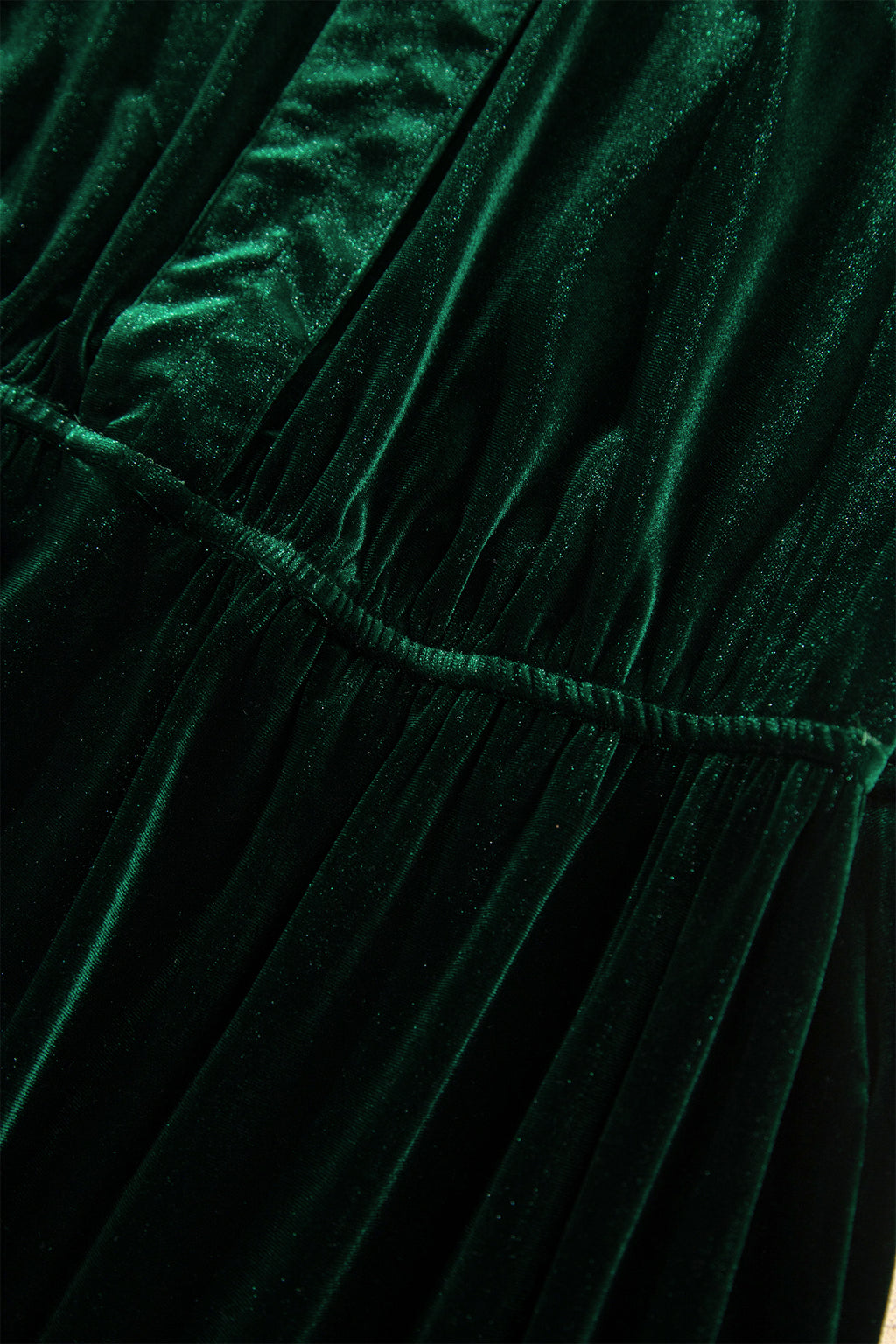 Blackish Green V Neck Long Sleeve Velvet Loose Fit Plus Size Dress