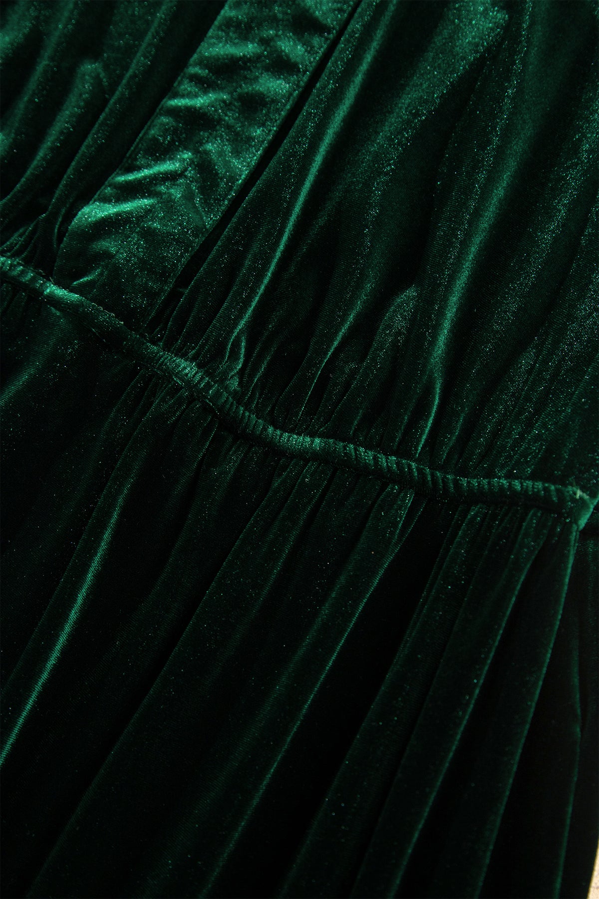 Blackish Green V Neck Long Sleeve Velvet Loose Fit Plus Size Dress