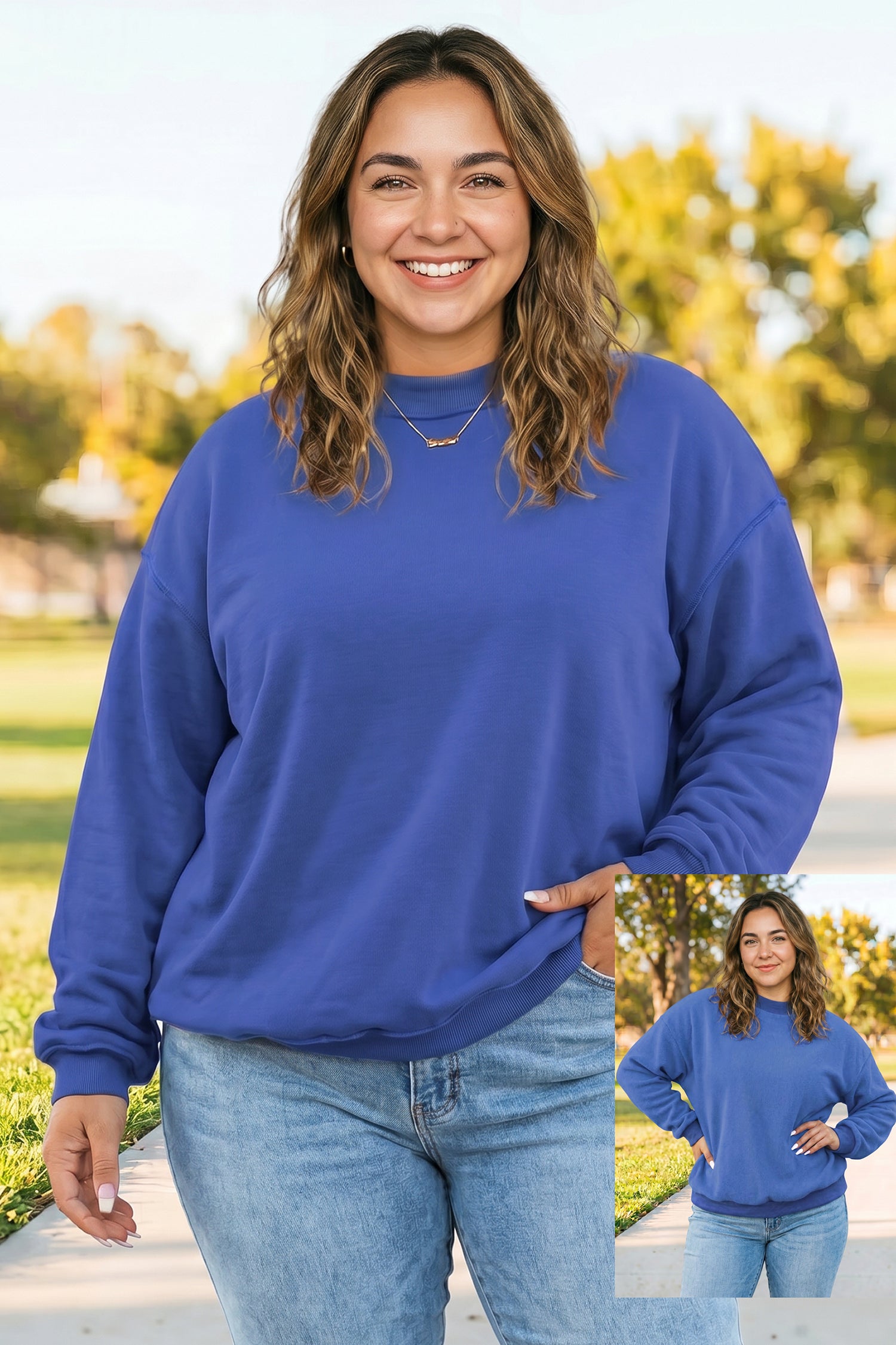 Bright Pink Exposed Seam Detail Reversible Double Wear Plus Size Sweatshirt