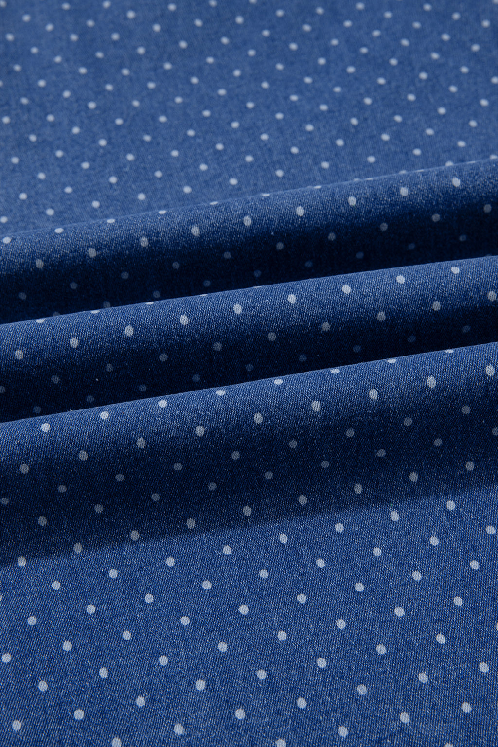 Sky Blue Polka Dot Wide Leg Full Length Shift Silhouette Plus Size Jeans