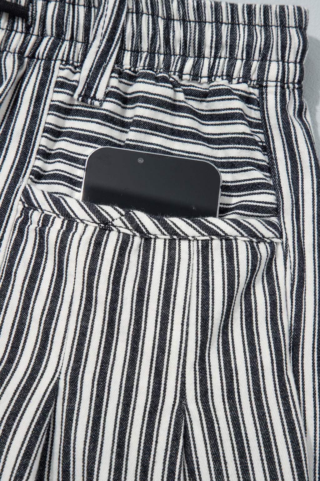 Black Stripe Drawstring Casual Loose Pants